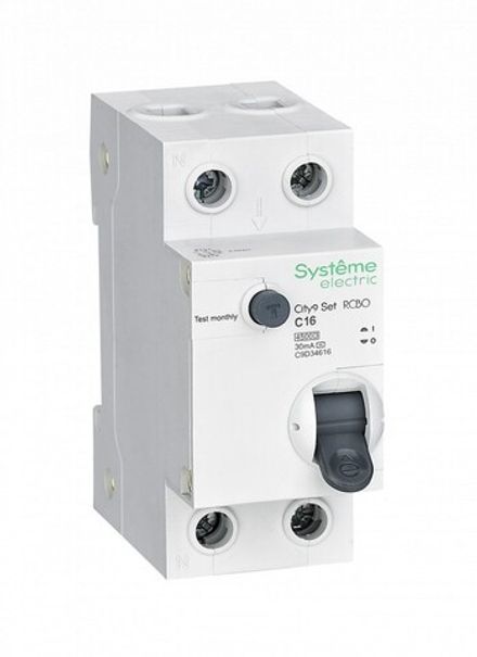 Выключатель дифференциального тока Systeme Electric City  1P+N С 16А