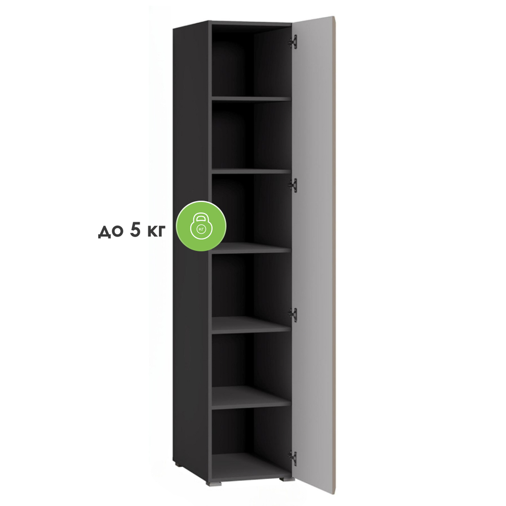 Шкаф Woodville Сейдиль 16.313 антрацит, веллюто капучино