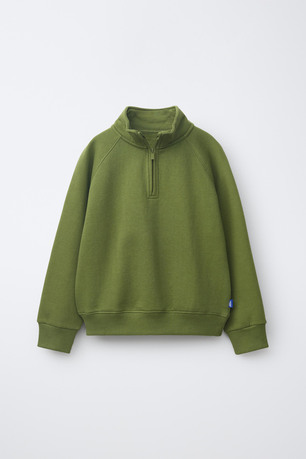 ZARA ОДНОТОННАЯ ТОЛСТОВКА С НАШИВКОЙ, ЗЕЛЕНЫЙ