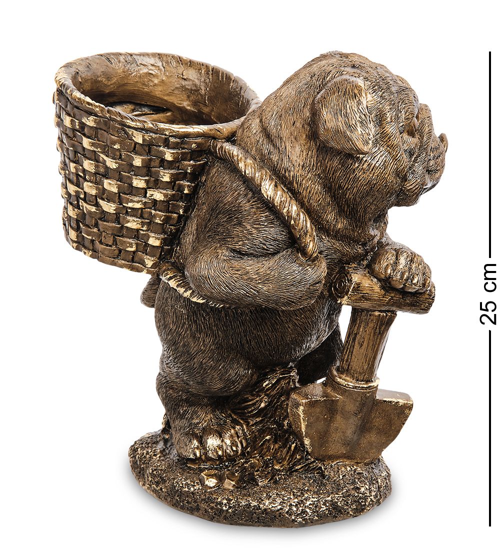 БФ-176 Фигура кашпо «Мопс с корзиной»