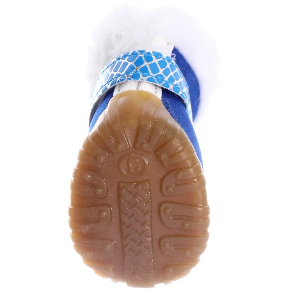 Ботинки зимние для животных «МОДНЫЙ БРО», на липучке, цвет синий, размер 3, 5см