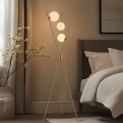 Скандинавский современный стиль, Торшер для спальни и гостиной, LED, G9, 15 Вт, золотой