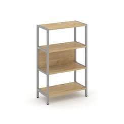 Shelf System Односекционный стеллаж трехярусный SN.STM-311 Тиквуд Светлый/Металл Серый 810*400*1246