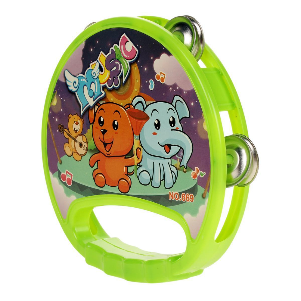 Бубен 16см, зеленый, пакет 669E