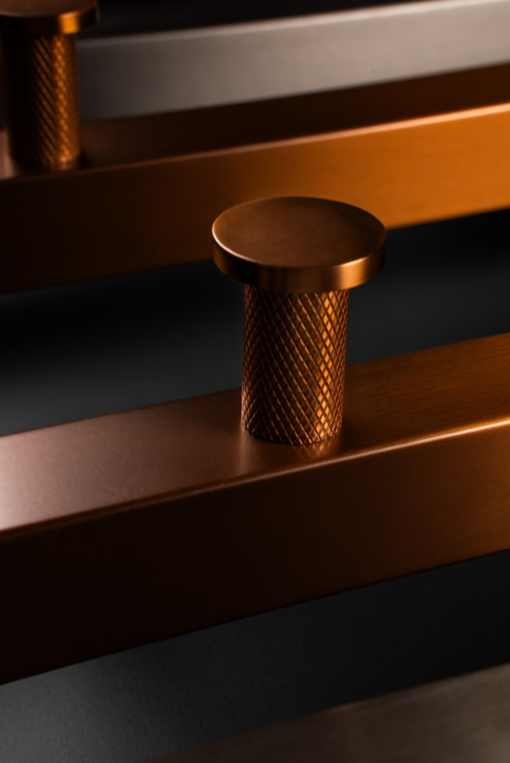 Полотенцесушитель электрический 2-трубы квадратный COPPER BRUSHED