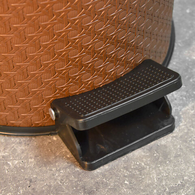 Ведро для мусора 12л с педалью, коричневое