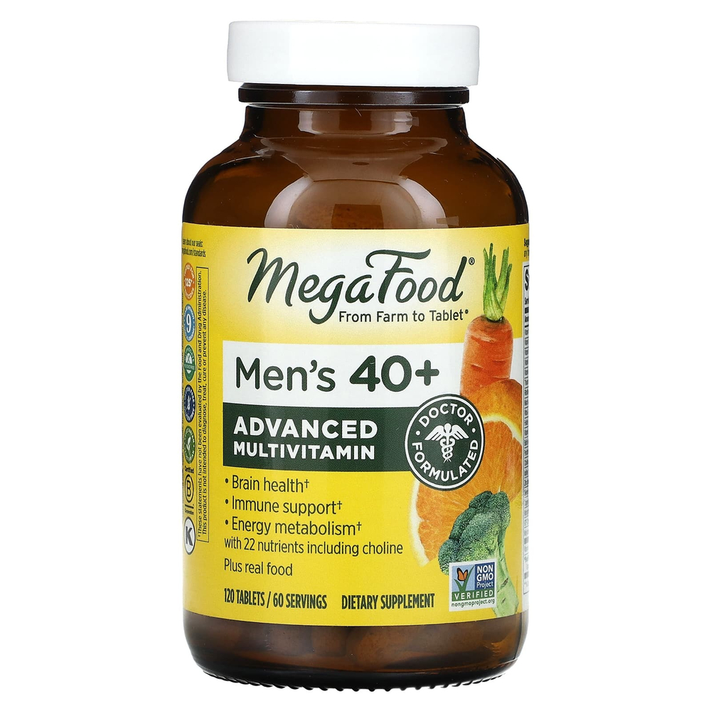 MegaFood, улучшенный мультивитаминный комплекс, для мужчин старше 40 лет, 120 таблеток