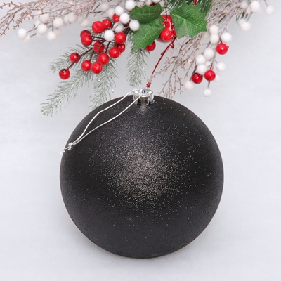 Новогодний шар 20 см «Глиттер», черный