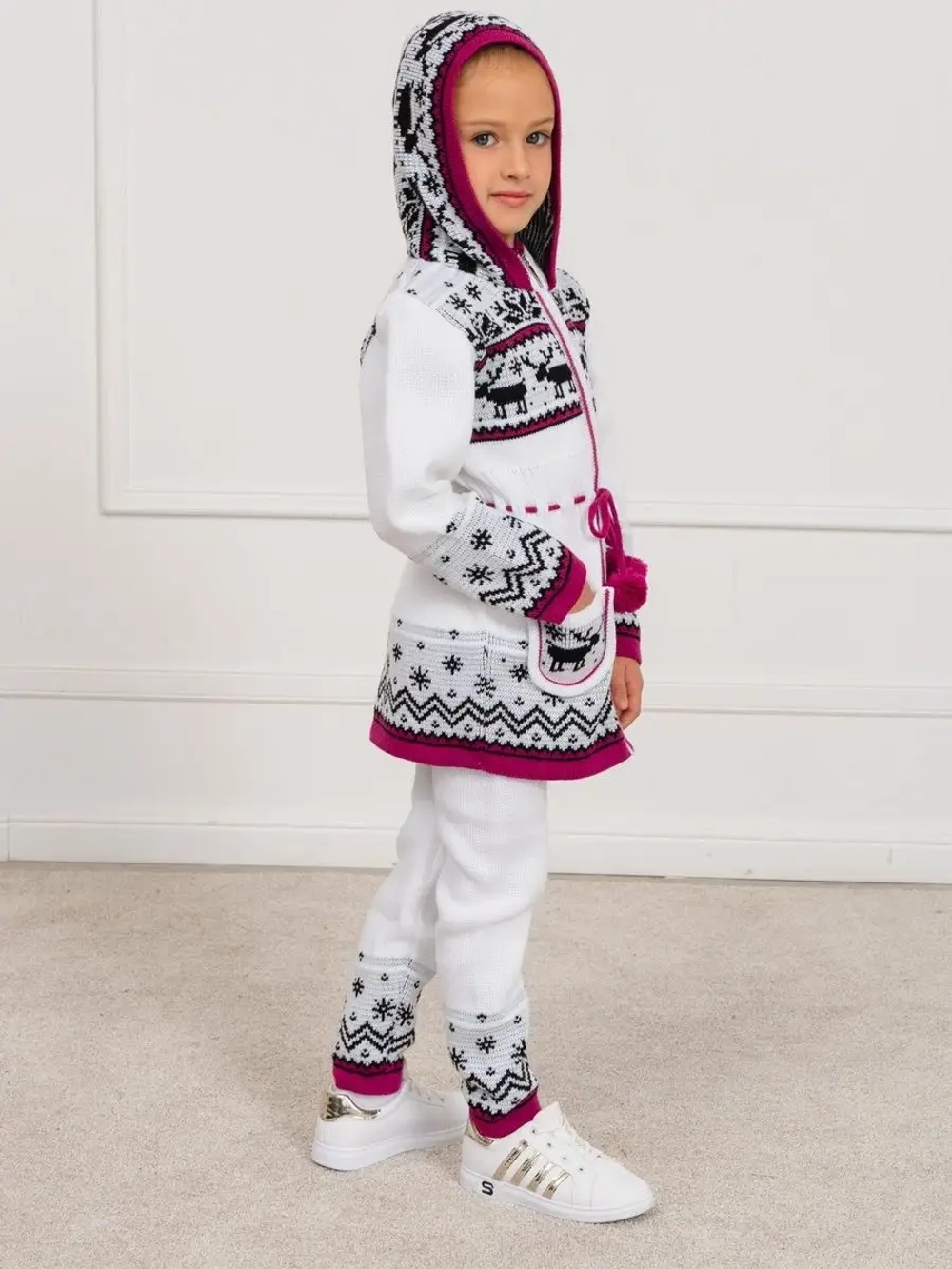 Кардиган вязаный на молнии для девочки