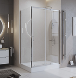 Душевой уголок BelBagno UNO-195-AH-1 120x80 стекло прозрачное/профиль хром