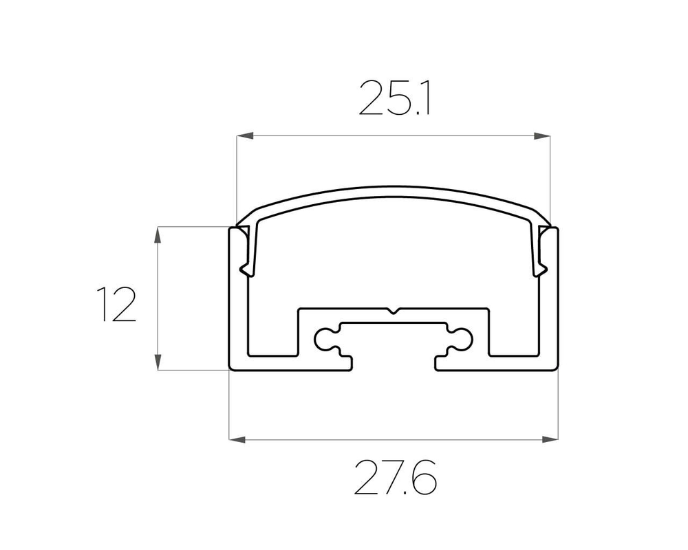 Профиль накладной алюминиевый LC-LP-1227-2 Anod