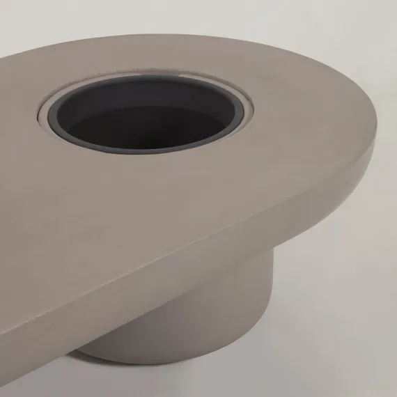 Журнальный столик-скамья с кашпо Taimi, серый бетон