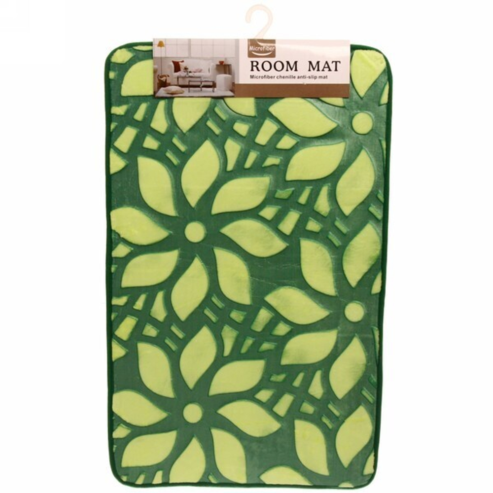 Коврик для ванной 50*80"Цветы» зеленый