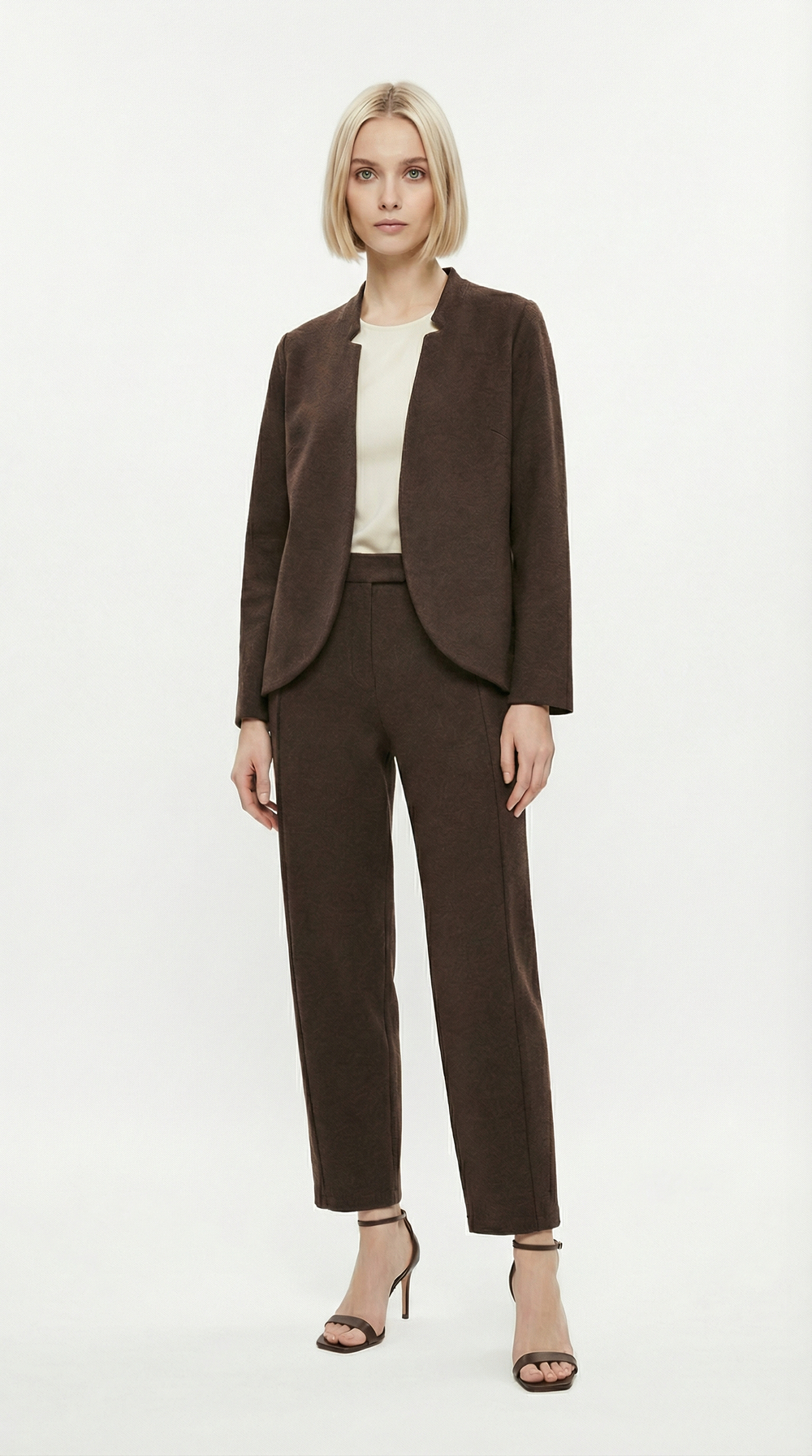 Костюм из шерстяного джерси Брук шоколад