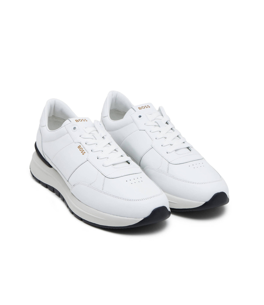 Кожаные кроссовки jace BOSS BLACK - белый(50512264)