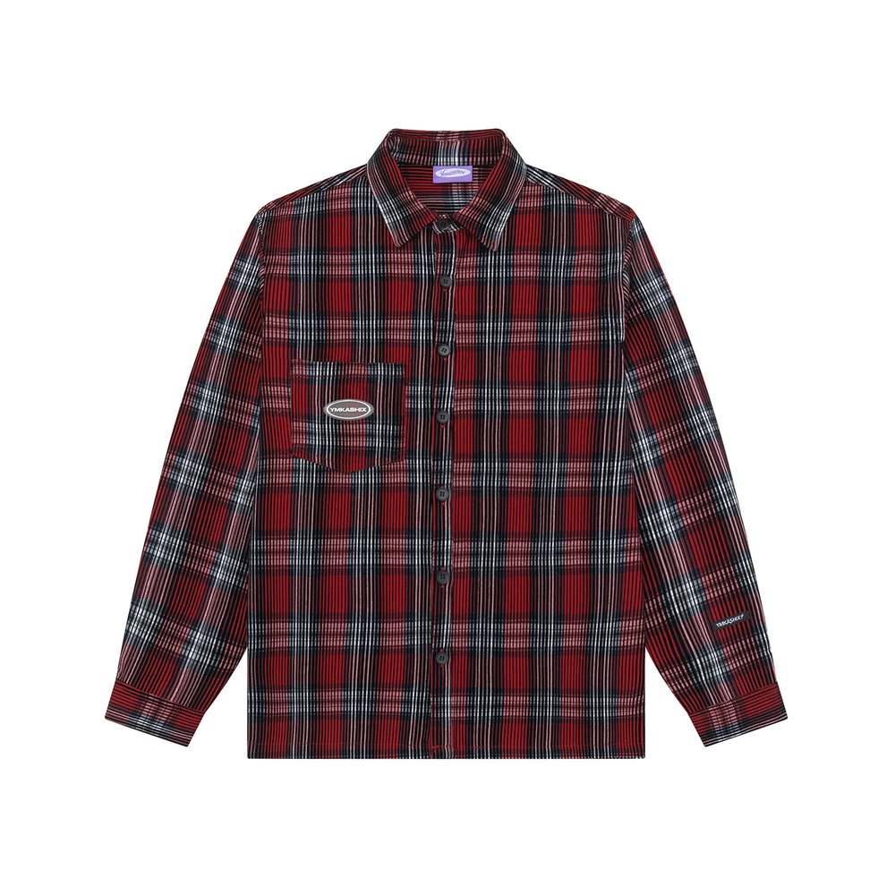 Рубашка Ymkashix Velvet Button Tartan