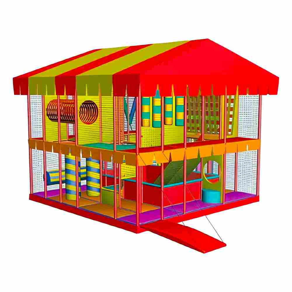 Детский игровой лабиринт с крышей «Карапуз» 5,66×3,69×3,3 м