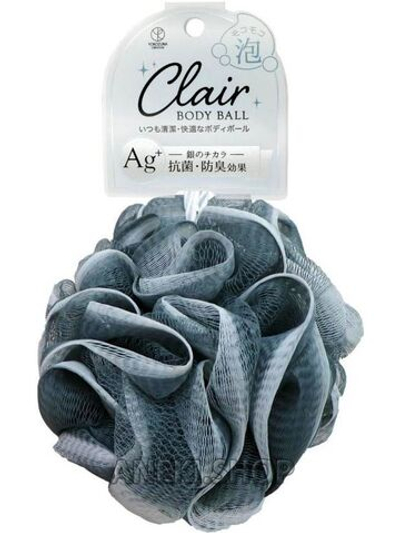 Мочалка для тела с ионами серебра серая Yokozuna Clair AG+ Body Ball