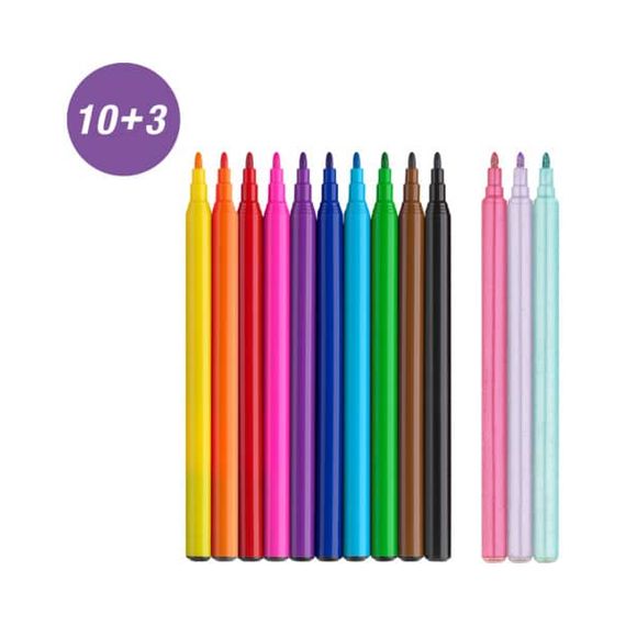 Flomaster \ фломастеры  Пенал Faber-Castell из волокна, 10 + 3 шт., единорог , 10 штук.