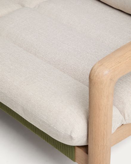 Уличный диван Menfi из массива акации и зеленой веревки, 136 см