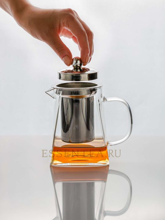 Чайник стеклянный с металлической колбой 550 мл
