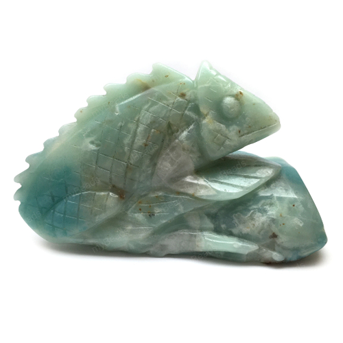 Хамелеон из амазонита 115х64 мм, резная фигура