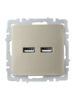 BRITE Розетка USB A+A 5В 3,1А РЮ10-1-БрШ шампань IEK