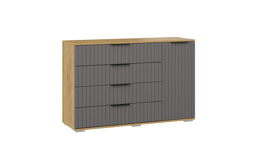 Комод для одежды с ящиками Дуб Крафт золотой/Графит матовый 4 ящика 92х41х84 см