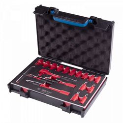 KING TONY (25VE01MRV) Набор торцевых диэлектрических головок с принадлежностями 1/4", шестигранные, 5-14 мм, 18 предметов