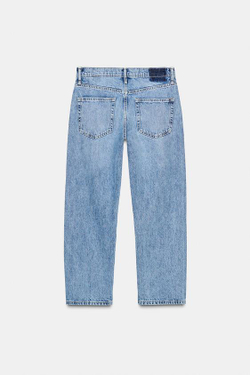 ZARA УКОРОЧЕННЫЕ ДЖИНСЫ Z1975 СО СРЕДНЕЙ ПОСАДКОЙ, ВЫЦВЕТШИЙ СИНИЙ
