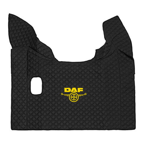 Ковры Daf XF-106 (механика) (экокожа, черный, черный кант, желтая вышивка)