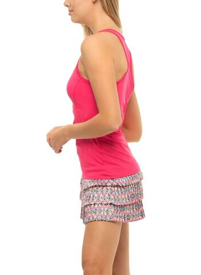 Женский топ теннисный Lucky in Love Pretty in Ink Baseline Tank w/ Bra - shocking pink