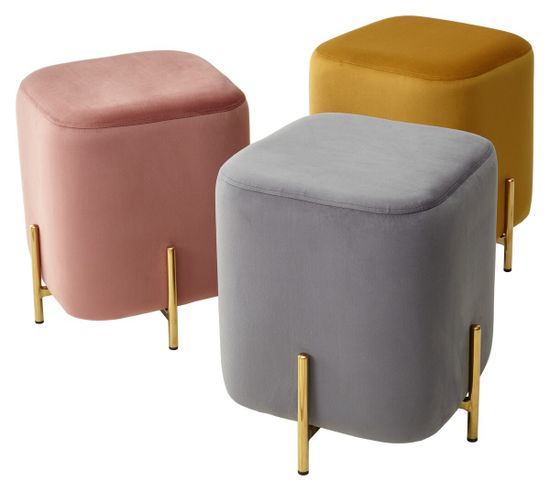 Пуф для гостиной ARES BLUVEL-52 PINK / GOLD