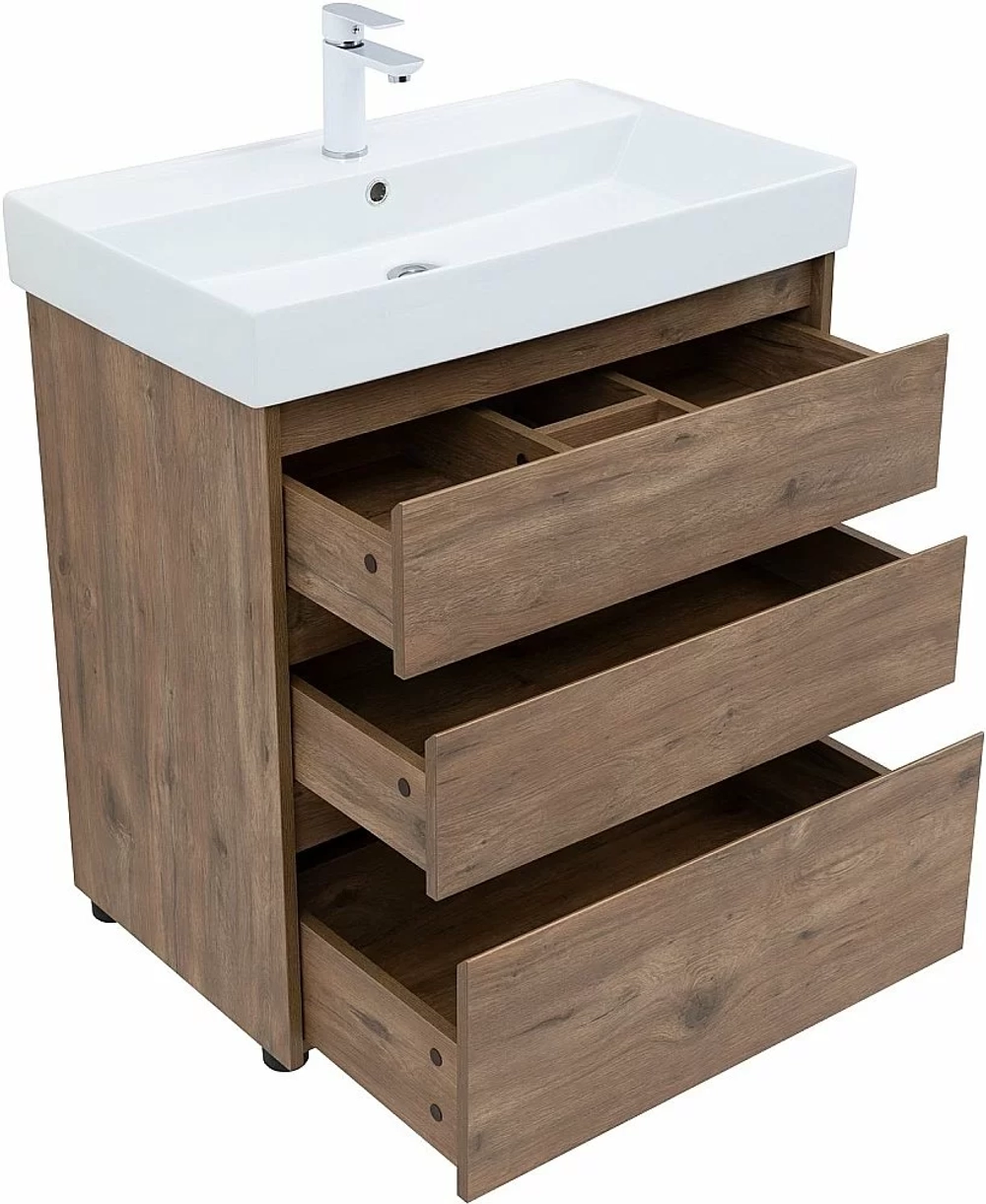 Тумба с раковиной Aquanet Nova Lite 302474 75 дуб рустикальный