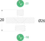 KUPO KS-123 3/8" to 1/4" Double Male Threaded Adapter Адаптер