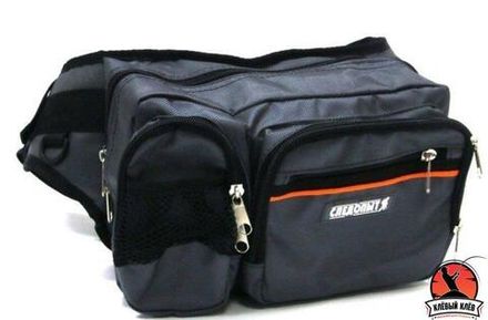 Сумка рыболовная "СЛЕДОПЫТ" Fishing Hip Bag, 28х21х17 см, цв. серый