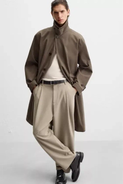 ZARA БРЮКИ СВОБОДНОГО КРОЯ СО СКЛАДКАМИ, СВЕТЛЫЙ РЫЖЕВАТО-КОРИЧНЕВЫЙ