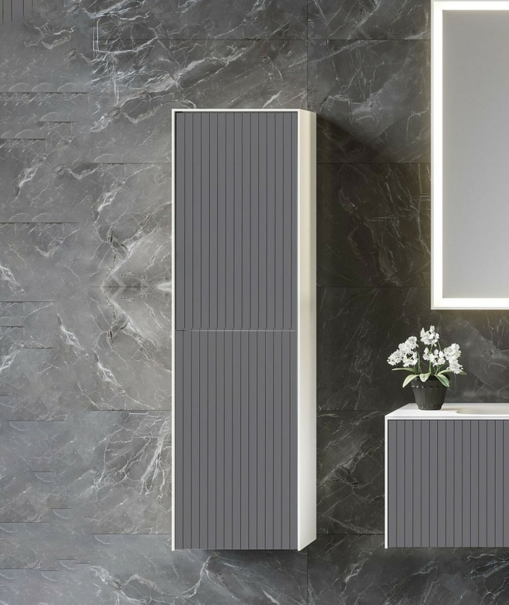 Шкаф пенал Orka Cube 40 3000365 подвесной Антрацит матовый Белый