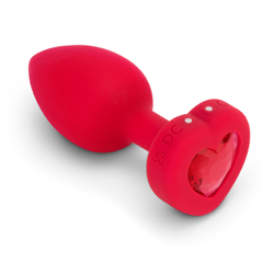 b-Vibe VIBRATING HEART SHAPE JEWEL PLUG M/L - Анальная пробка с ДУ