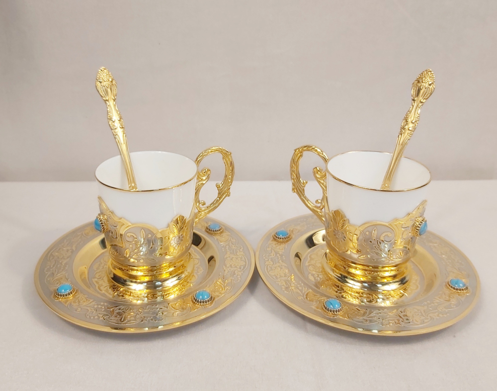 Кофейный набор на 2 персоны "Бирюза"