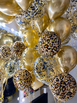 Воздушные гелиевые шарики с доставкой по Хабаровску леопард хром золото №4465