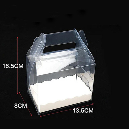 Коробка кондитерская прозрачная с ручкой 13,5х8х16,5 см (10 шт)