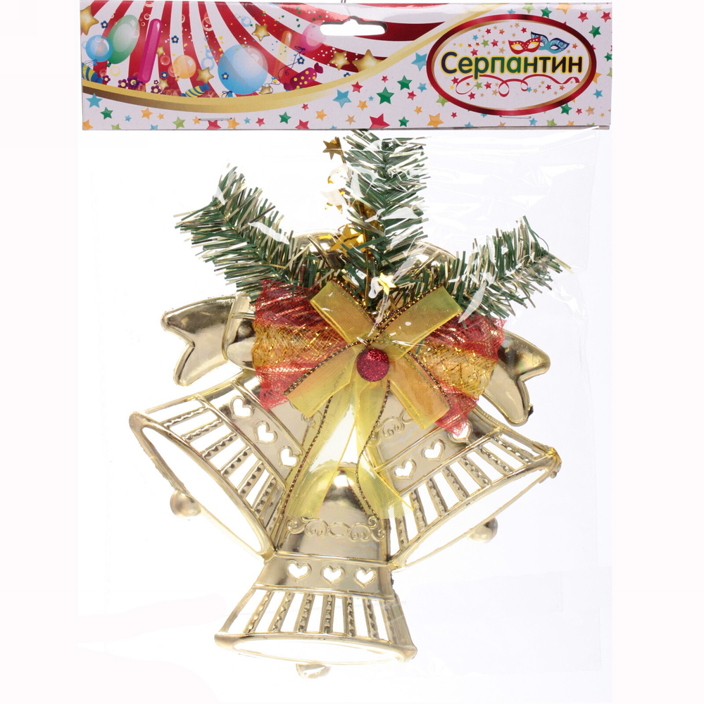 Украшение новогоднее «Звонкое трио» 17,5*20 см, Золото