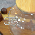 Чайник заварочный 0,5л стеклянный с бамбуковой крышкой, SA-TP03-500