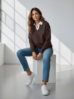 Джемпер с воротником поло