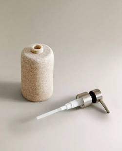 ZARA HOME ДОЗАТОР ДЛЯ ЖИДКОГО МЫЛА ИЗ СМОЛЫ, БЕЖЕВЫЙ