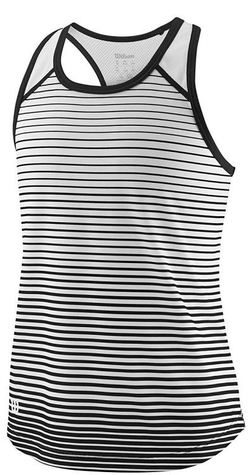 Футболка для девочки теннисная Wilson G Team Striped Tank - black/white