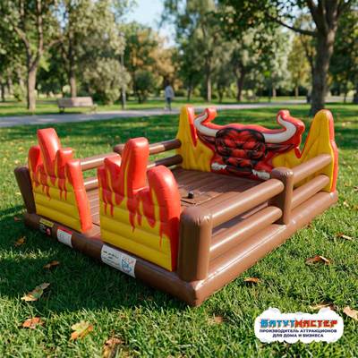 Надувной батут для быка родео «Бешеный бык», 8×6×4 м