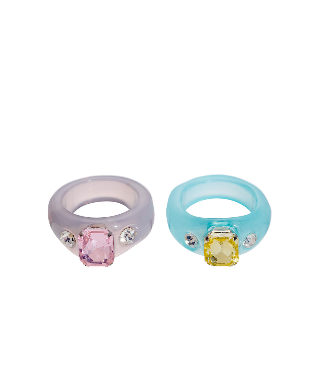 кольцо акрил, россыпь камней