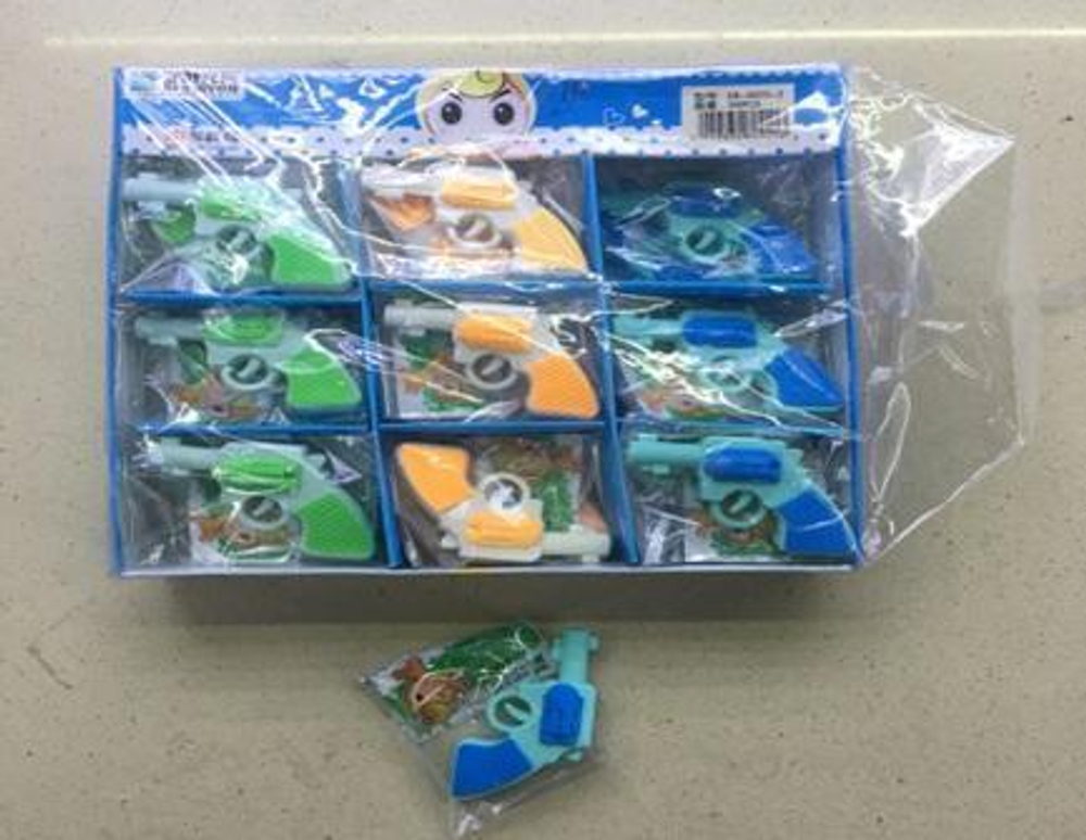 Ластик "Пистолет" 7см, 3 цвета микс